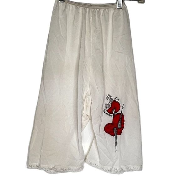 Vintage Nylon Cropped‎ Pants with Dancing Girl - Picture 1 of 5